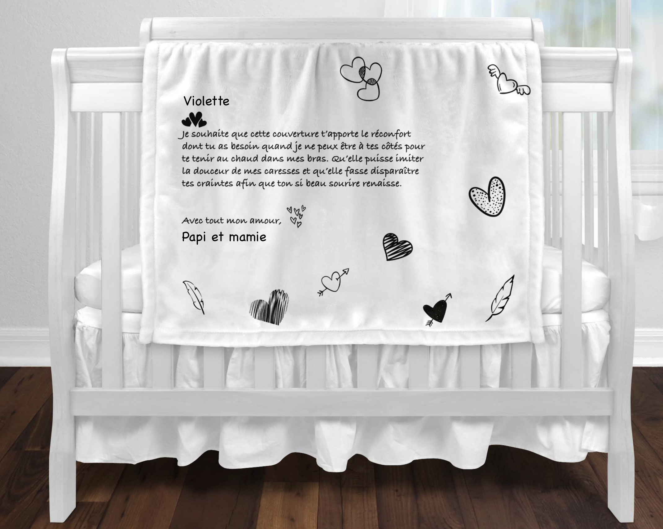 Couverture pour bébé ''Petite Mademoiselle'' (Version Web