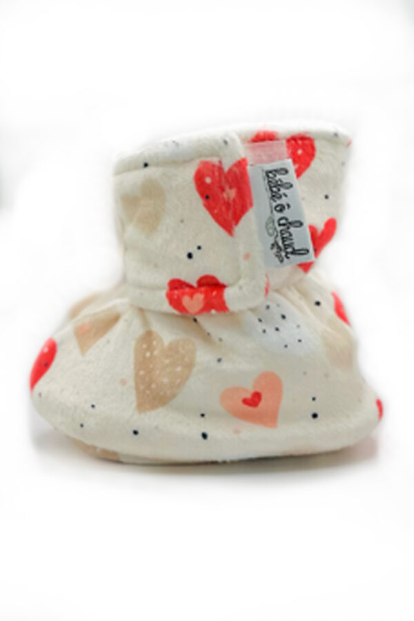 Pantoufles à velcro - Petit coeur