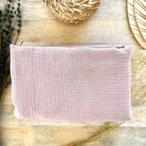 Mousseline de coton biologique - Vieux rose
