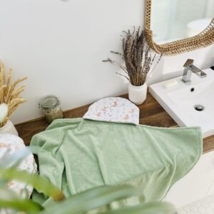 Serviette de bain - capuchon à motif de lapins