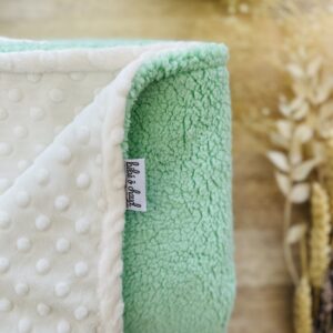 Alternative view of Couverture douce Minky/Sherpa - Vert