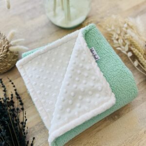 Couverture douce Minky/Sherpa - Vert