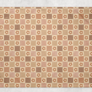 Couverture - Carreaux et fleurs