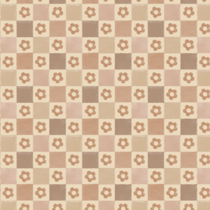 Pantoufles à velcro - Carreaux et fleurs